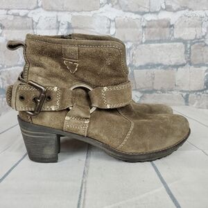 Josef Seibel Harness Sage Green  Ankle Boots Size 39/8-8.5 Festival Cowgirl